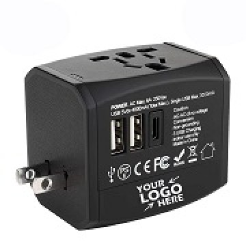 Fast Charging Conversion Plug with USB and type-C Ports